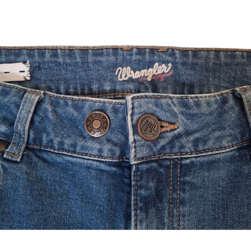 Wrangler Retro Flare Leg Jeans 33x32 Medium Wash Adjustable Waist Stretch - Picture 3 of 11